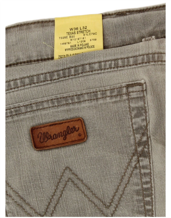 Jeans dritti elasticizzati Texas da uomo Wrangler W36 L32 cotone grigio