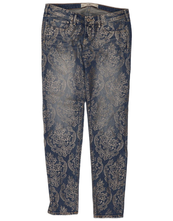 Hollister Womens Skinny Jeans US 7 Medium W28 L33 Blue Paisley Cotton