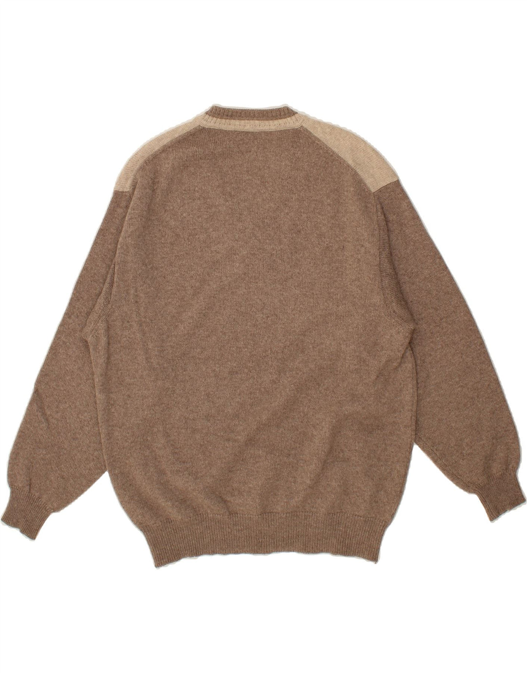 Maglione da uomo con scollo a V GRAN SASSO Lana grande marrone a rombi/diamante