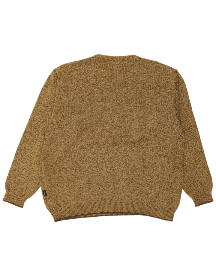 Maglione da uomo con scollo a V Camel Active, grande cotone screziato color kaki