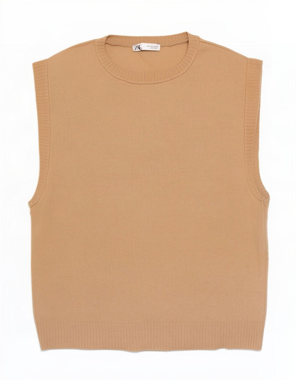 Canottiera da uomo Zara Canotta in viscosa beige medio