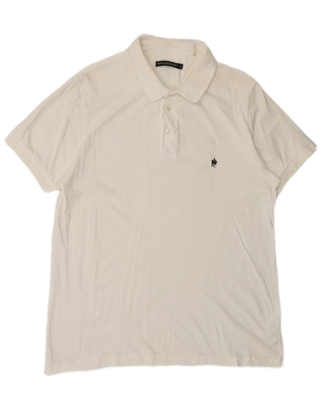 Polo da uomo FRENCH CONNECTION grande in cotone bianco sporco