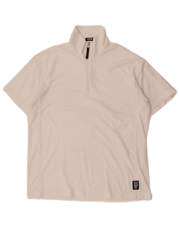 T-shirt da uomo con collo con zip Killer Loop XL poliestere bianco