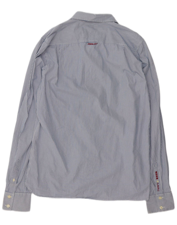 Camicia da uomo Superdry 2XL cotone gessato blu