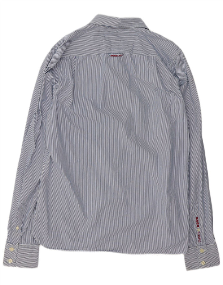 Camicia da uomo Superdry 2XL cotone gessato blu