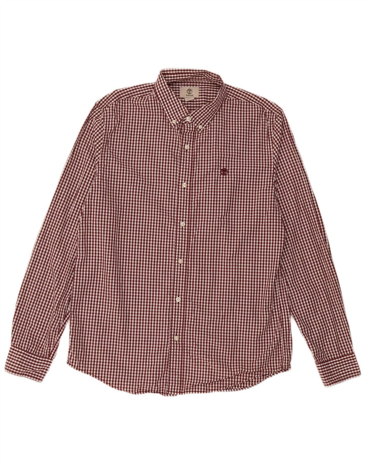 Camicia da uomo slim fit Timberland grande in cotone a quadretti marrone