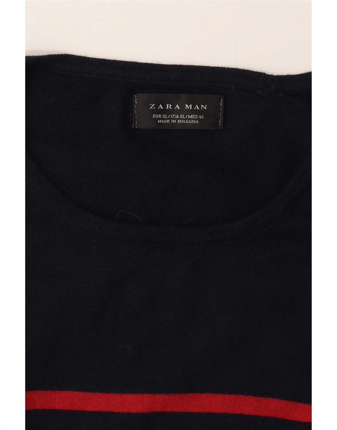 Maglione maglione girocollo da uomo Zara XL a righe blu navy