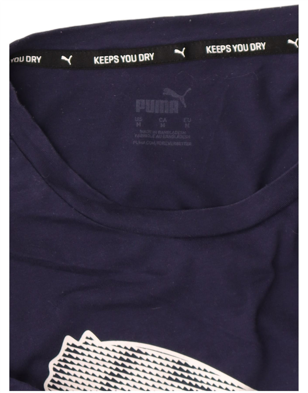 T-shirt grafica da uomo PUMA Top medio blu navy