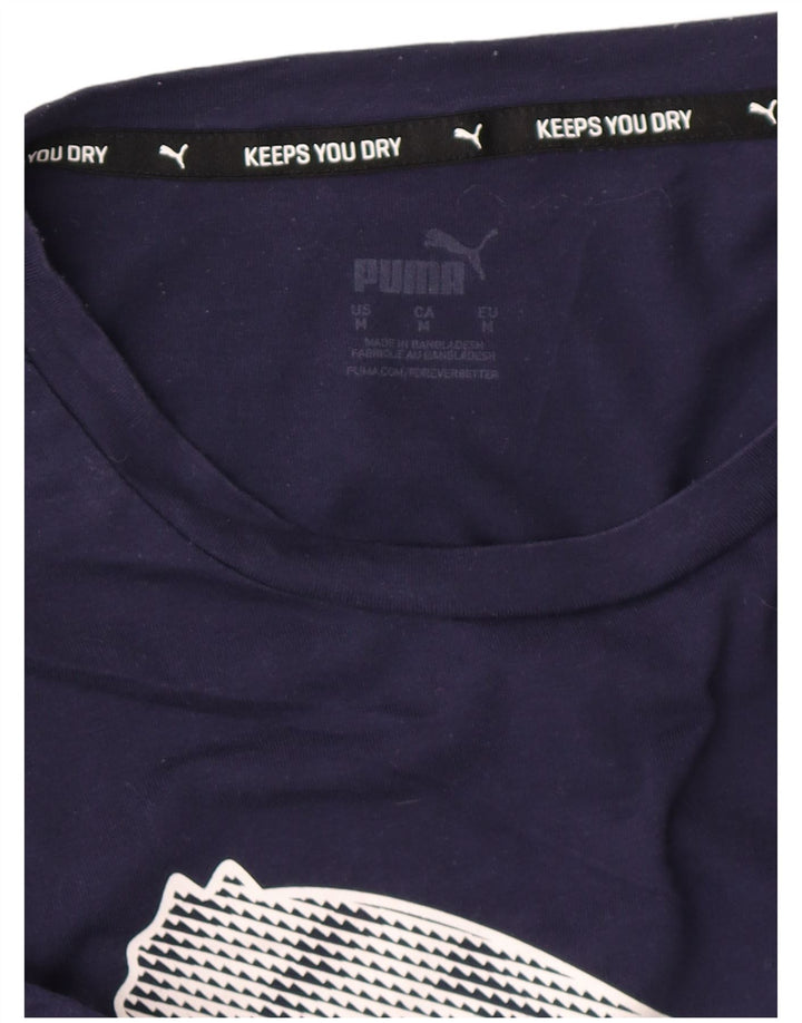 T-shirt grafica da uomo PUMA Top medio blu navy