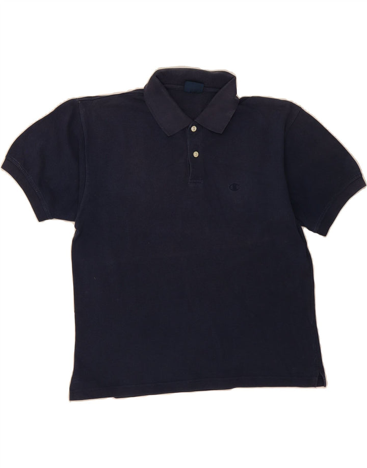 CHAMPION Mens Polo Shirt Medium Navy Blue Cotton Vintage Champion and Second-Hand Champion from Messina Hembry 