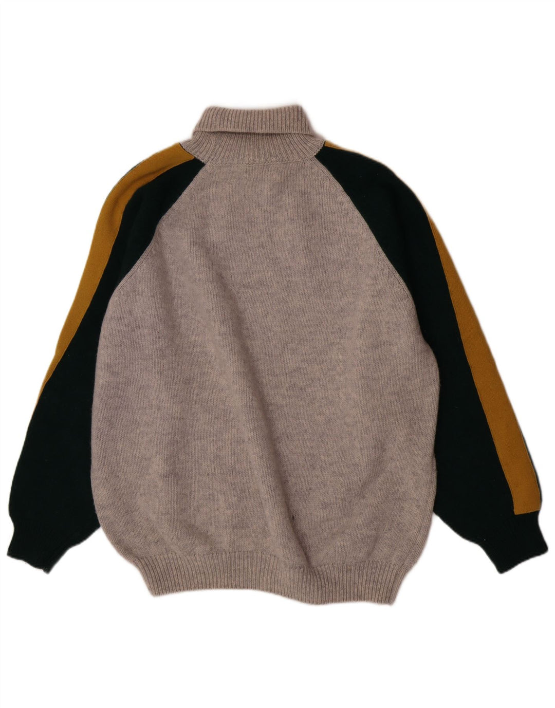 Maglione da uomo con collo alto grafico Sisley XL in lana color block grigio