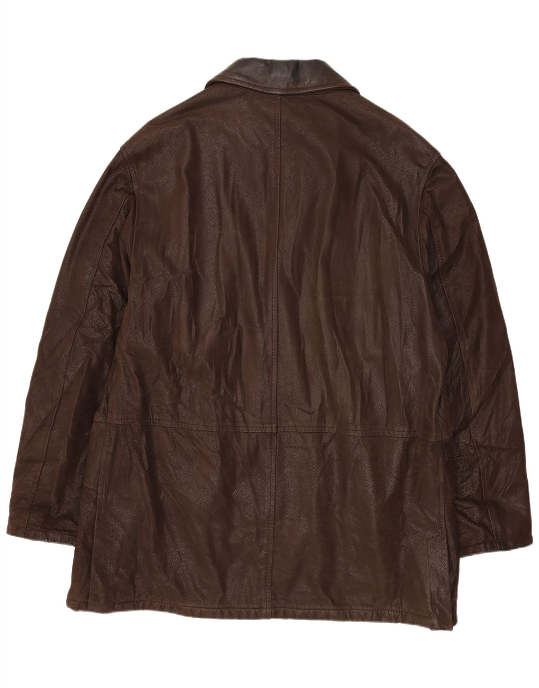 Giacca in Pelle Uomo VINTAGE IT 52 XL Pelle Marrone