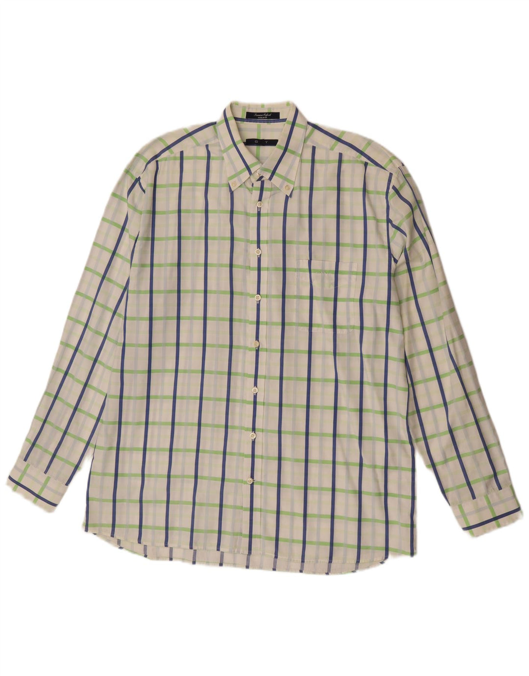 GANT Camicia da uomo vestibilità regolare XL in cotone a quadri bianchi