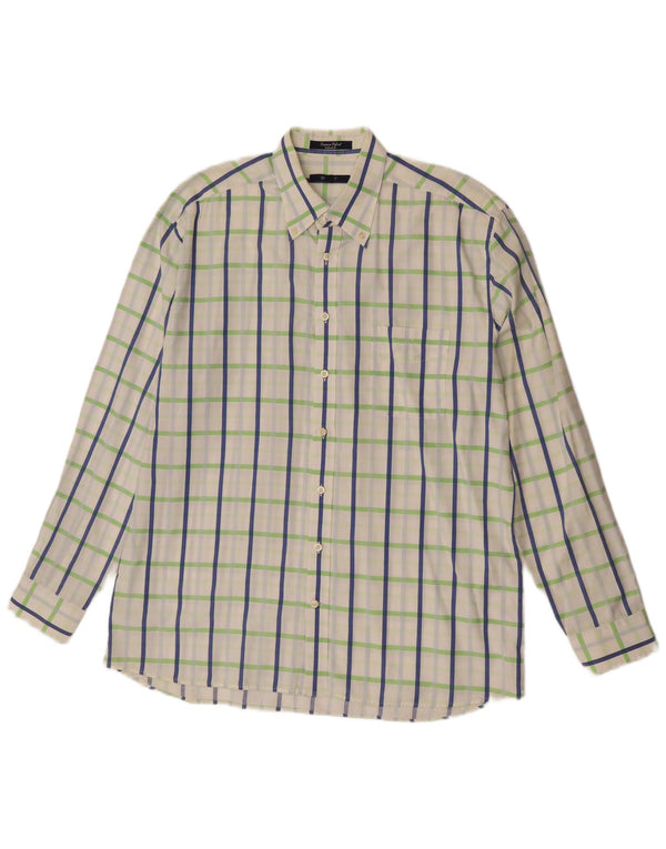 GANT Camicia da uomo vestibilità regolare XL in cotone a quadri bianchi