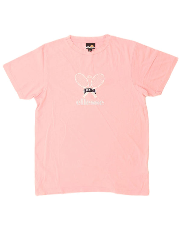 T-shirt grafica da donna Ellesse Top UK 8 Small in cotone rosa
