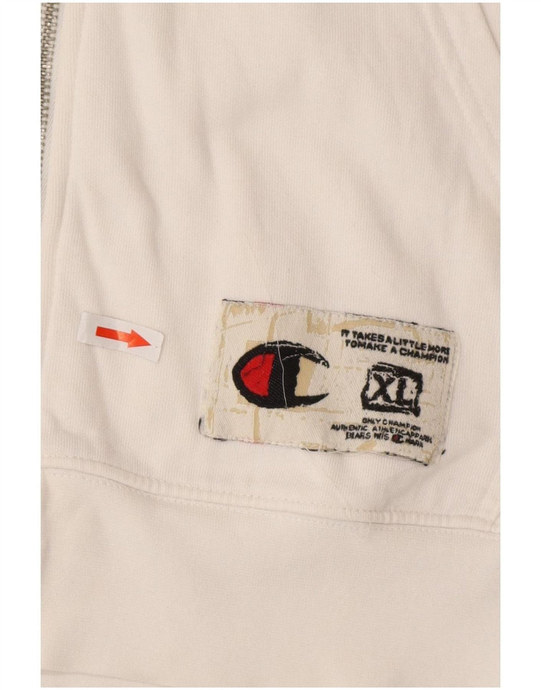 Maglione con cappuccio e zip da uomo Champion XL in cotone bianco
