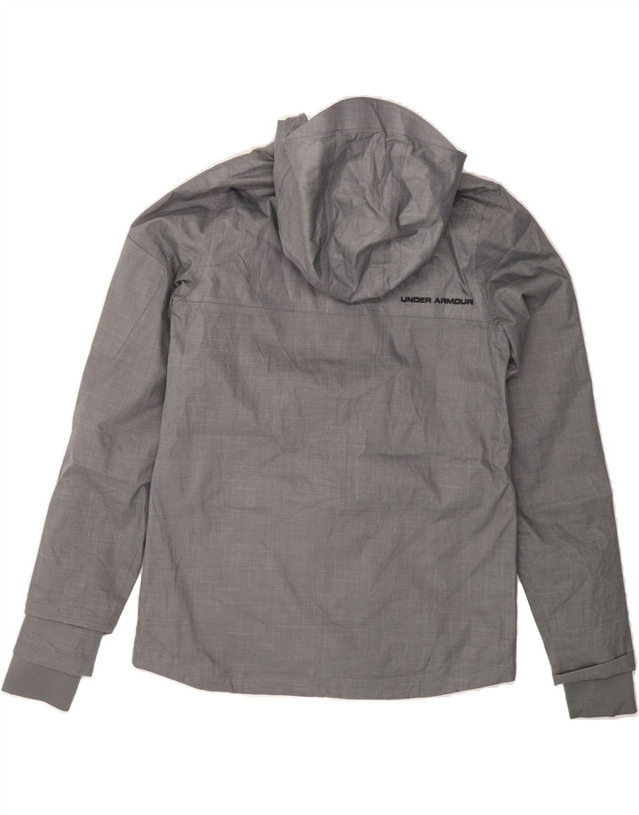 UNDER ARMOUR Mens Cougars Hooded Windbreaker Jacket UK 36 Small Grey Vintage Under Armour and Second-Hand Under Armour from Messina Hembry 