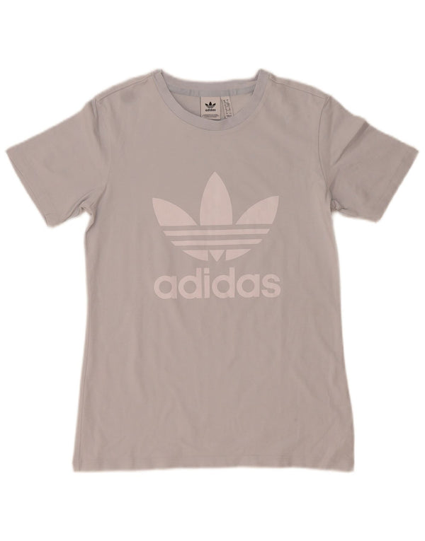 T-shirt grafica da donna Adidas Top UK 10 piccola grigia