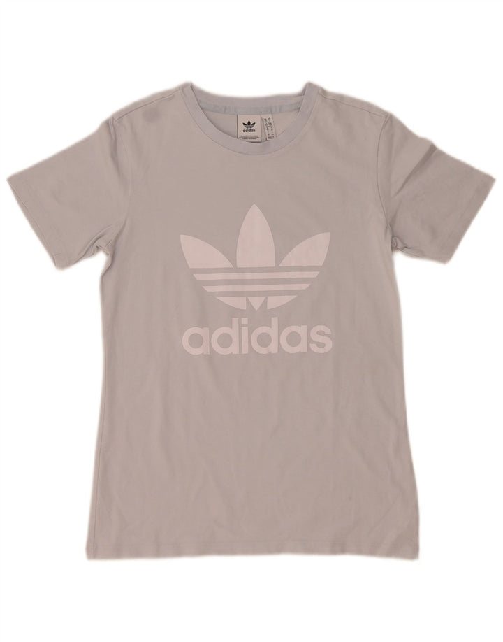 T-shirt grafica da donna Adidas Top UK 10 piccola grigia