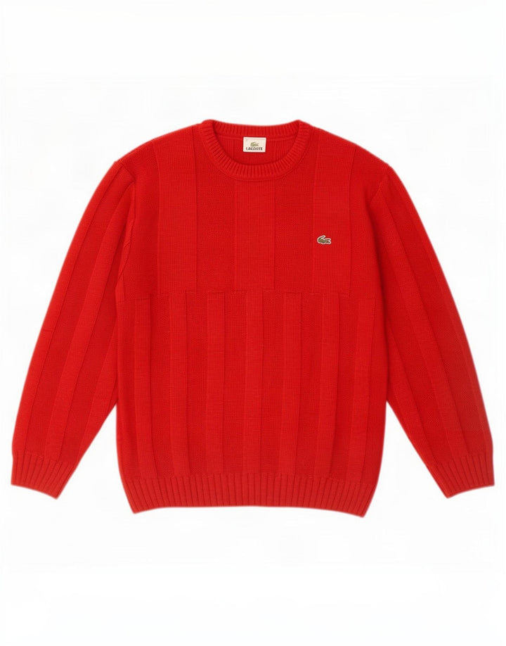 Maglione maglione girocollo da uomo Lacoste taglia 4 lana rossa media