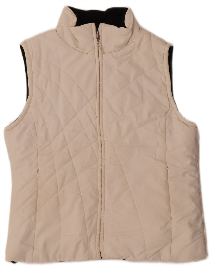 Gilet imbottito reversibile da donna Izod UK 12 medio bianco