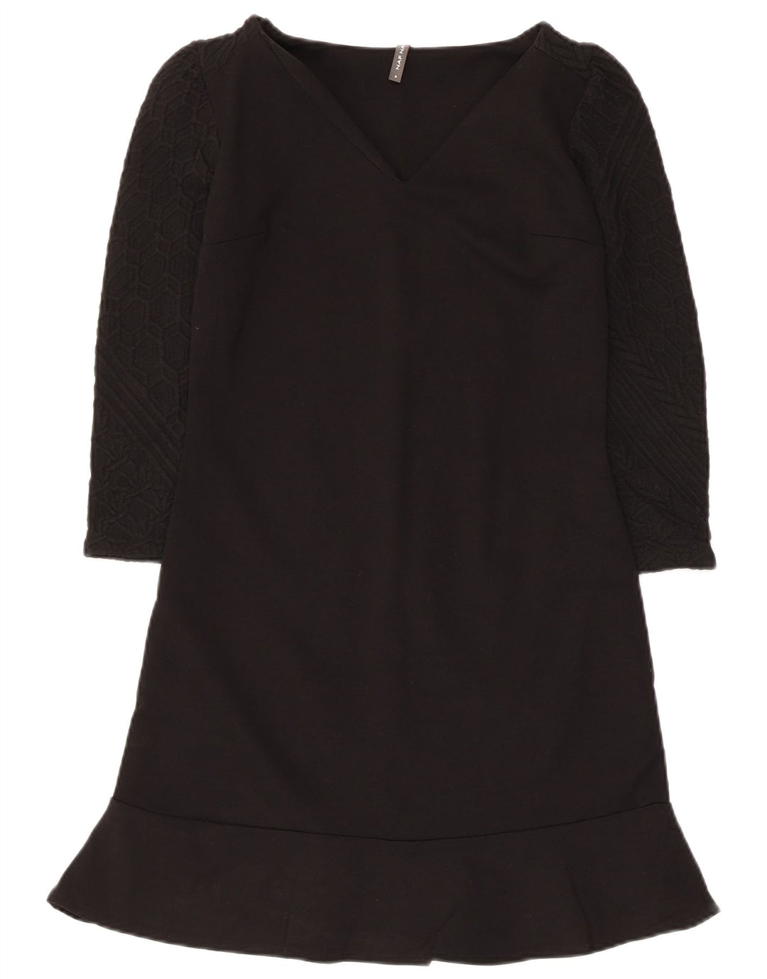 Naf Naf Abito basic da donna con maniche a 3/4 UK 8 piccolo in viscosa nera