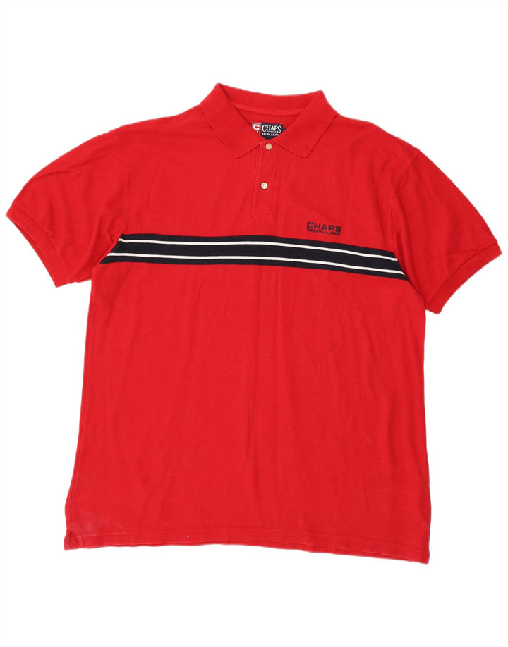 Polo da uomo CHAPS RALPH LAUREN XL in cotone a righe rosse