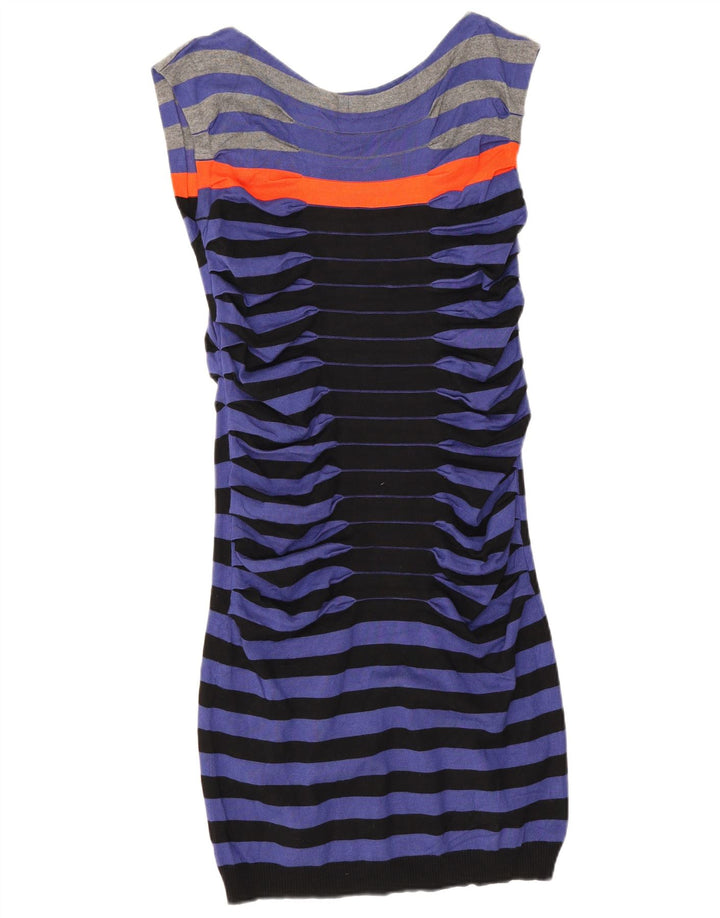 Abito aderente da donna Ted Baker taglia 3 in viscosa a righe blu medio