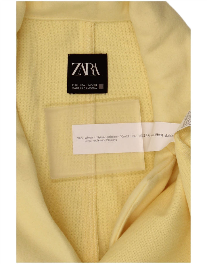Soprabito aperto da donna Zara UK 16 grande poliestere giallo