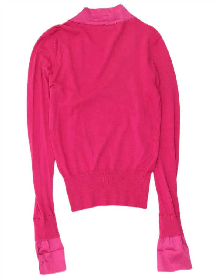 Maglione da donna con scollo a V Pinko UK 12 Viscosa rosa medio