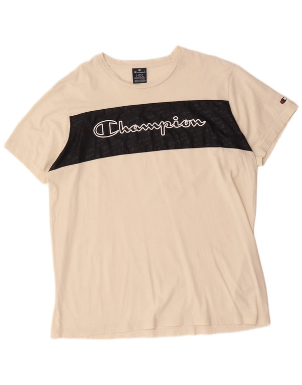 T-shirt grafica da uomo Champion Top grande in cotone bianco