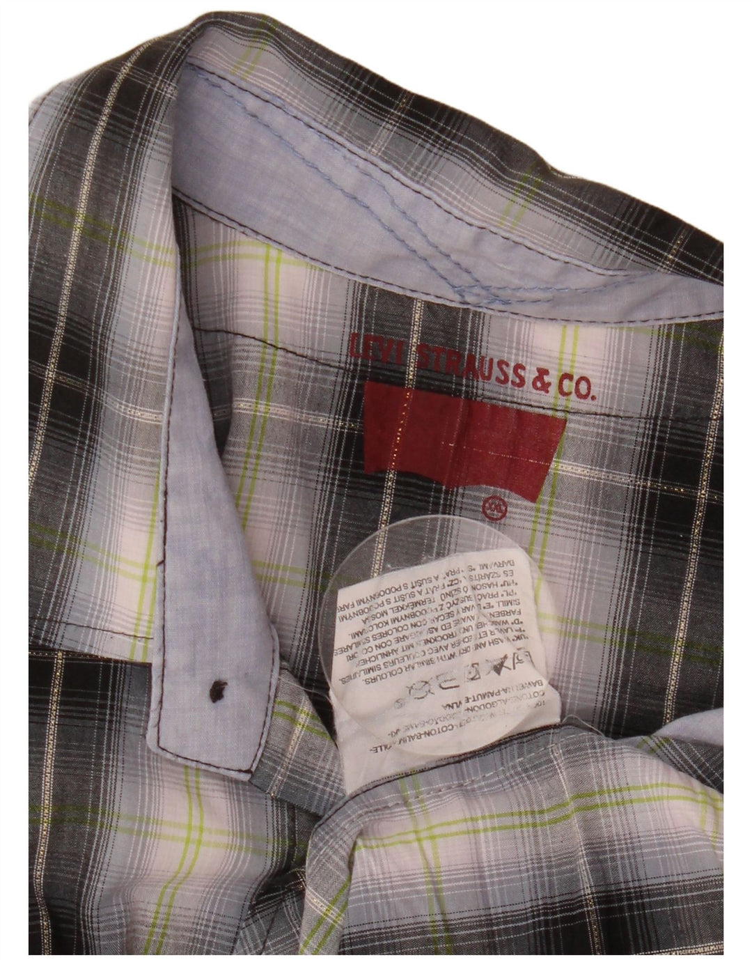 Camicia a maniche corte da uomo LEVI'S 2XL cotone a quadri nero