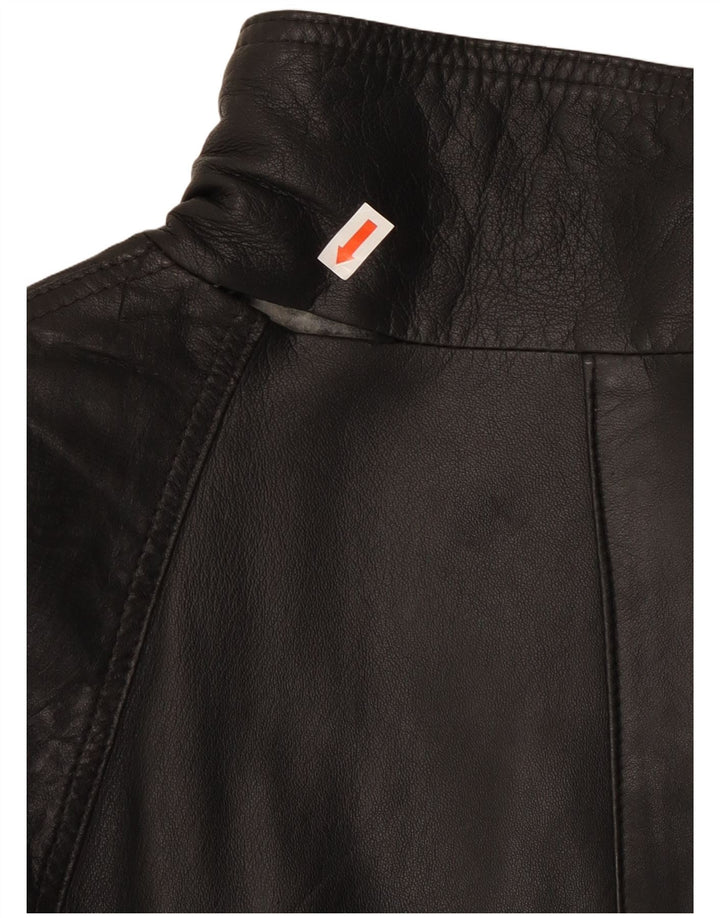 Giacca in pelle da donna vintage UK 14 grande in pelle nera