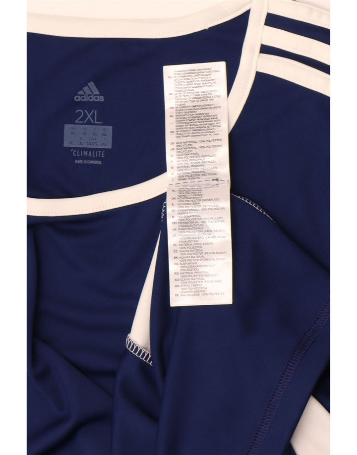 T-shirt Adidas Climalite da uomo Top 2XL Poliestere color block blu navy