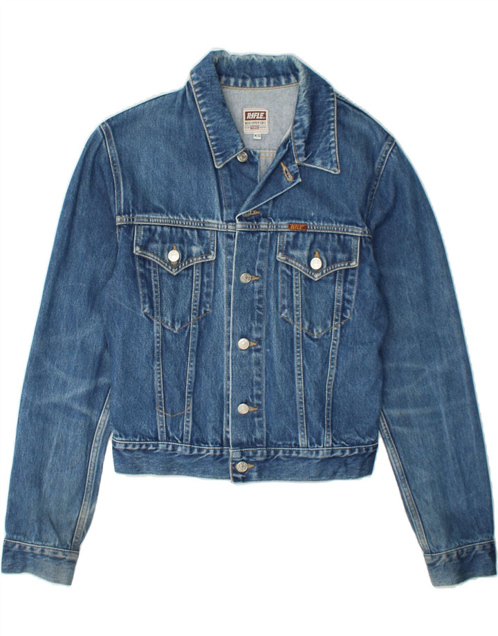 RIFLE Womens Crop Denim Jacket UK 6 XS Blue Vintage Rifle and Second-Hand Rifle from Messina Hembry 