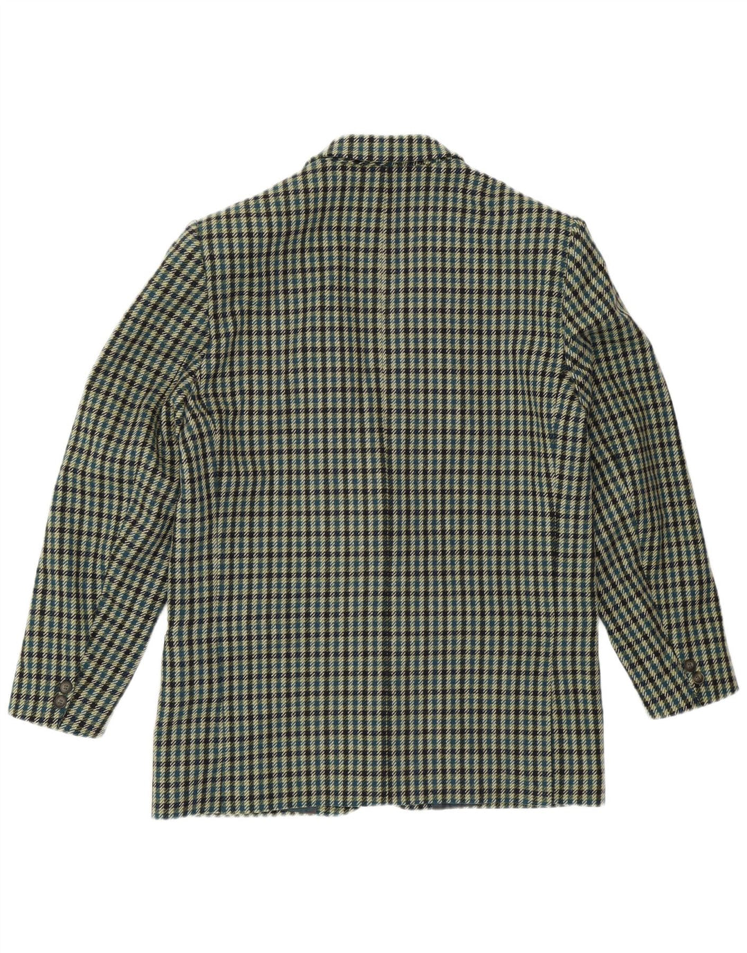 MONTEZEMOLO Giacca blazer da uomo a 2 bottoni UK 40 grande lana a quadri verdi