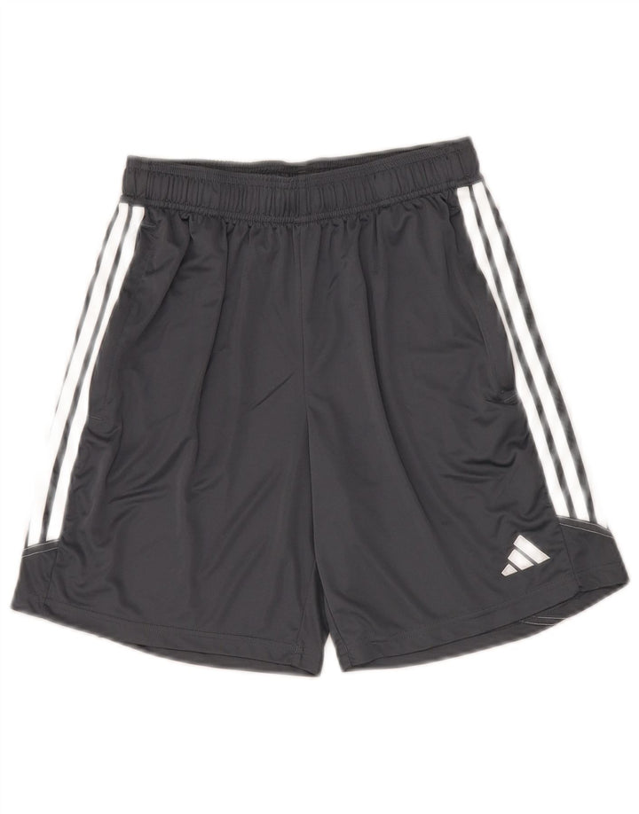 Pantaloncini sportivi Adidas Aeroready da ragazzo 15-16 anni in poliestere grigio