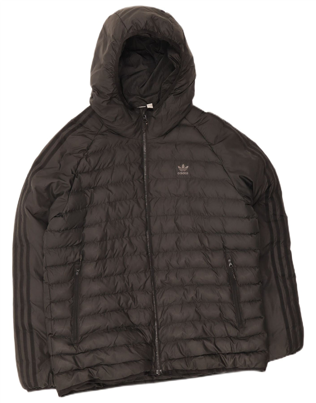 Giacca imbottita con cappuccio da uomo Adidas UK 40 grande poliestere nero