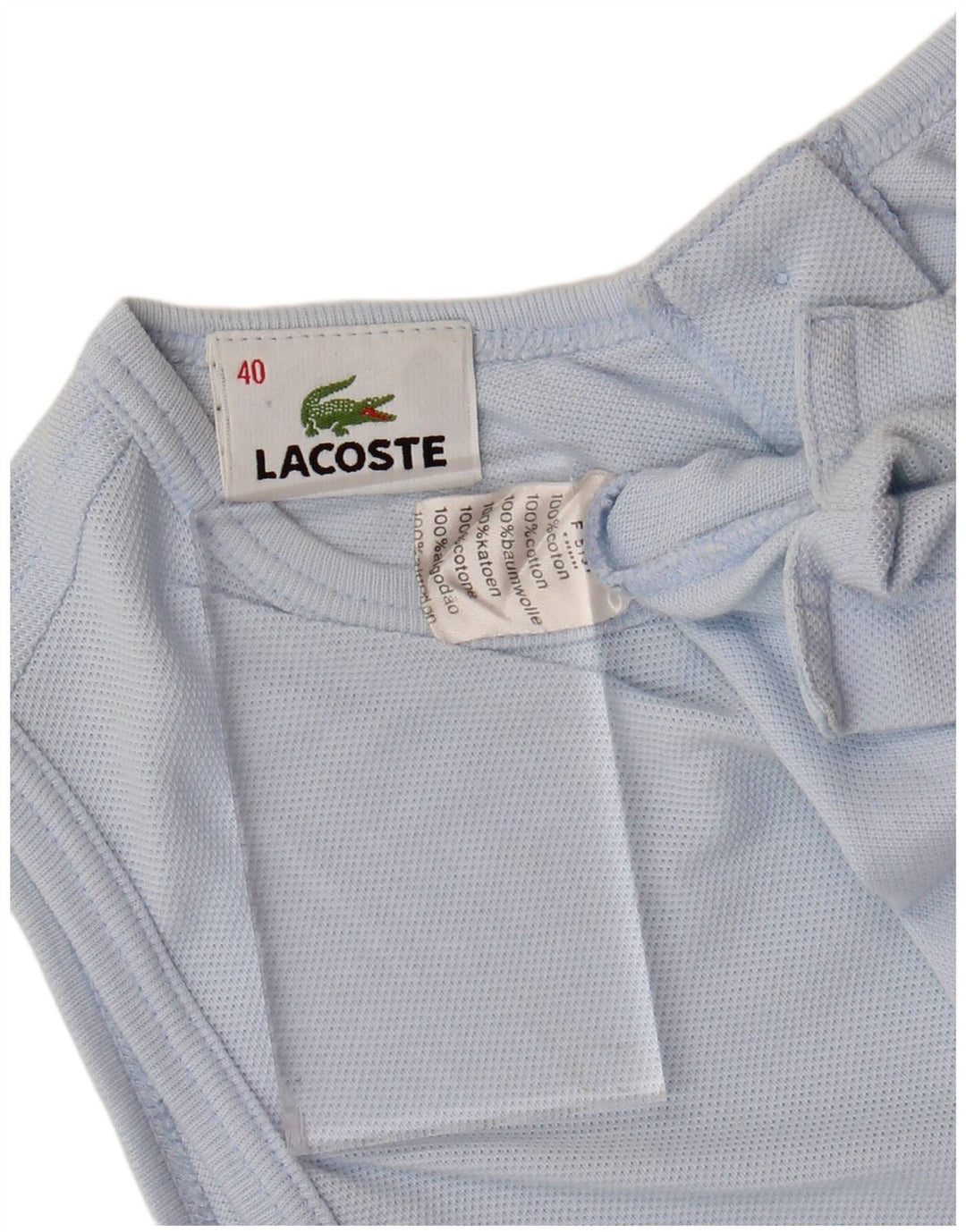 Top corto da donna LACOSTE taglia 40 cotone blu medio