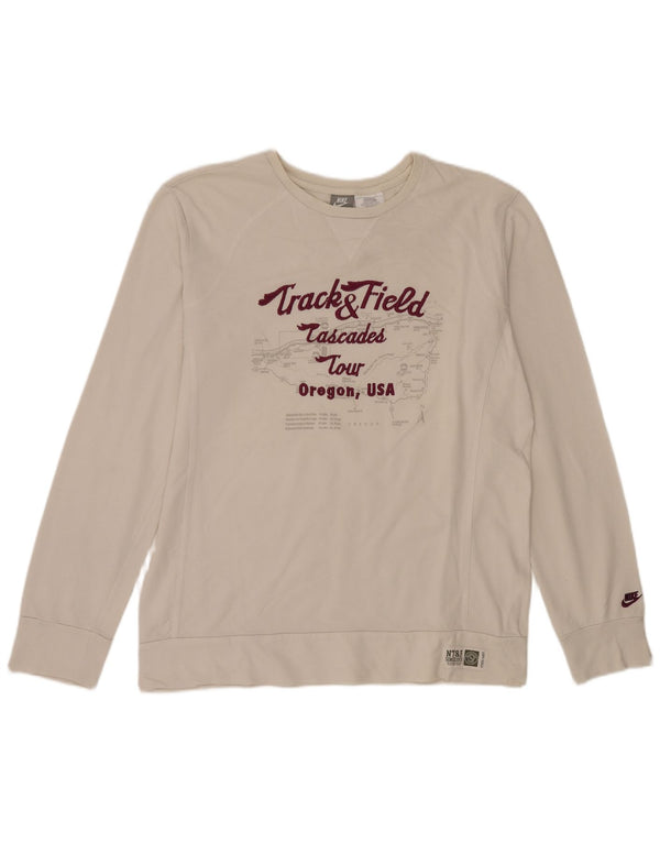 Felpa grafica da uomo Nike Felpa UK 45/47 XL Cotone bianco