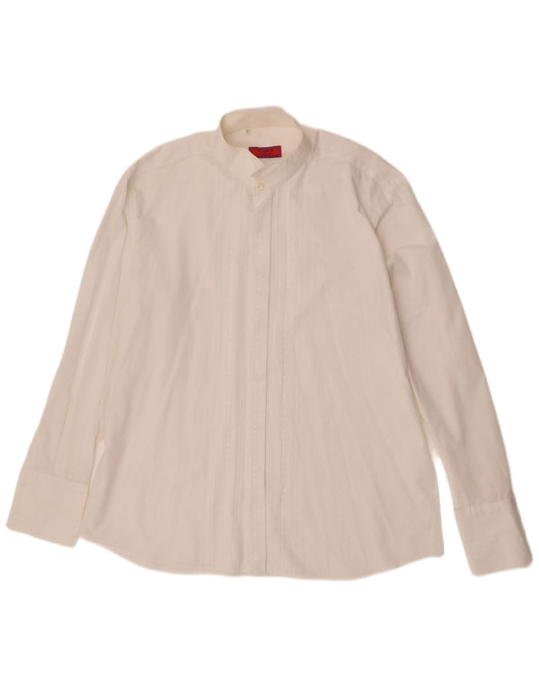 Camicia formale da uomo Ungaro taglia 45 18 2XL cotone a righe bianche