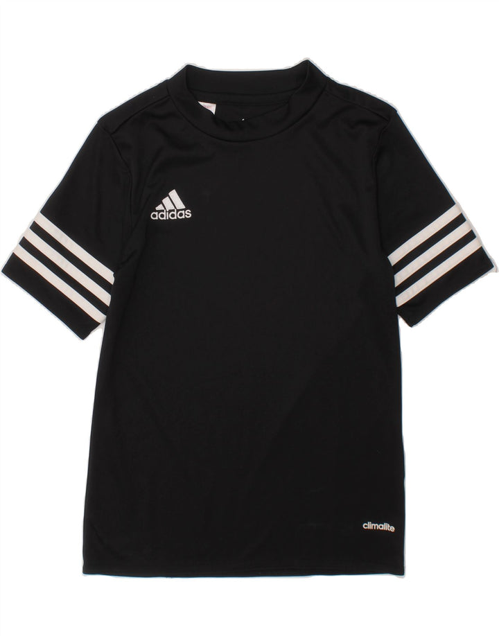 ADIDAS Boys Climalite T-Shirt Top 7-8 Years Small Black Polyester Vintage Adidas and Second-Hand Adidas from Messina Hembry 