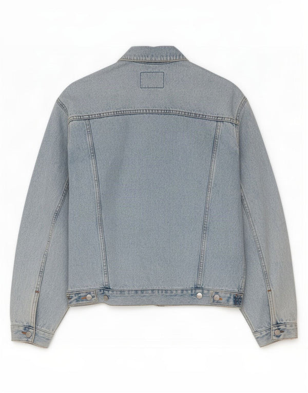 Giacca di jeans da uomo uniforme UK 40 grande cotone blu