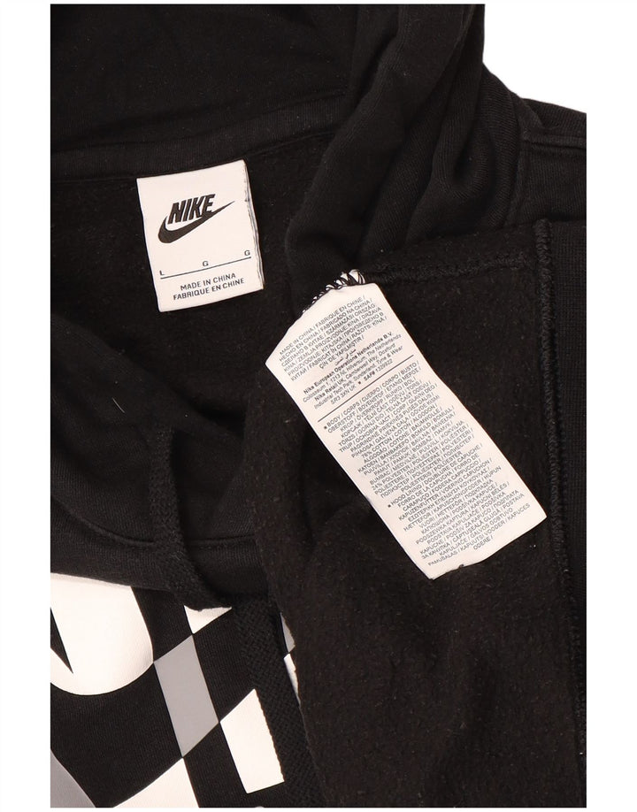 Felpa con cappuccio grafica Nike da uomo grande in cotone nero
