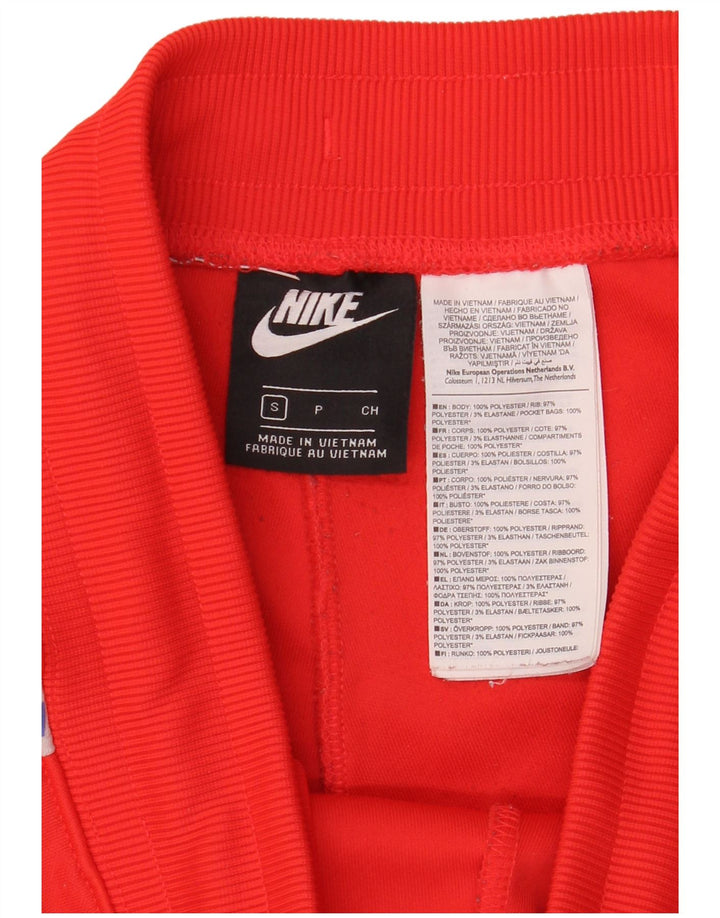Pantaloni da tuta con grafica Nike da donna UK 10 Small Red Colourblock