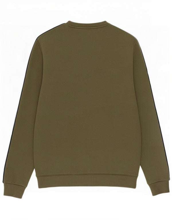 Reebok Felpa con grafica da uomo Maglione Medium Khaki Colourblock Cotton