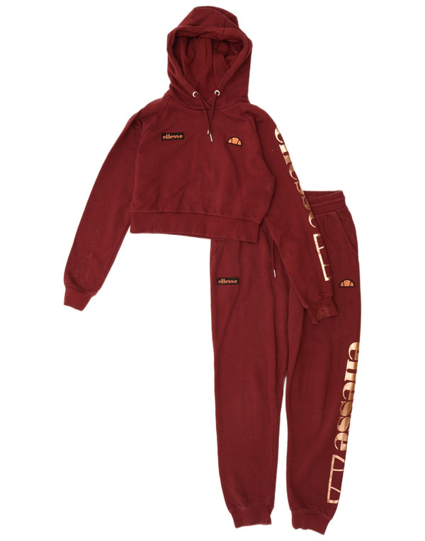 Tuta intera da donna con grafica Ellesse UK 8 piccola in cotone bordeaux