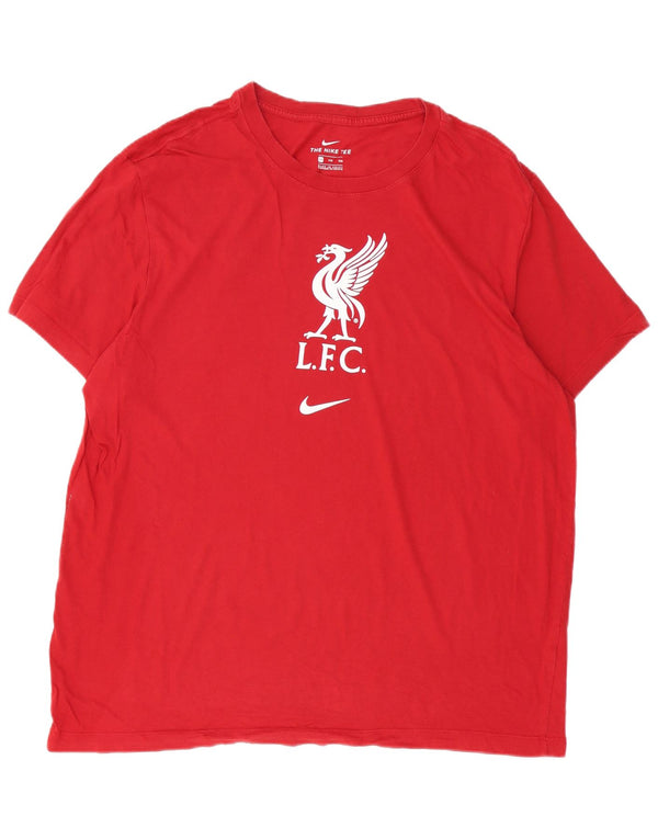 T-shirt grafica da uomo Nike Liverpool 2XL in cotone rosso