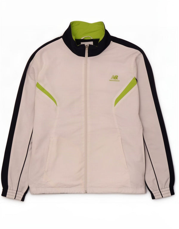 Giacca da tuta da uomo New Balance XL in poliestere color block bianco