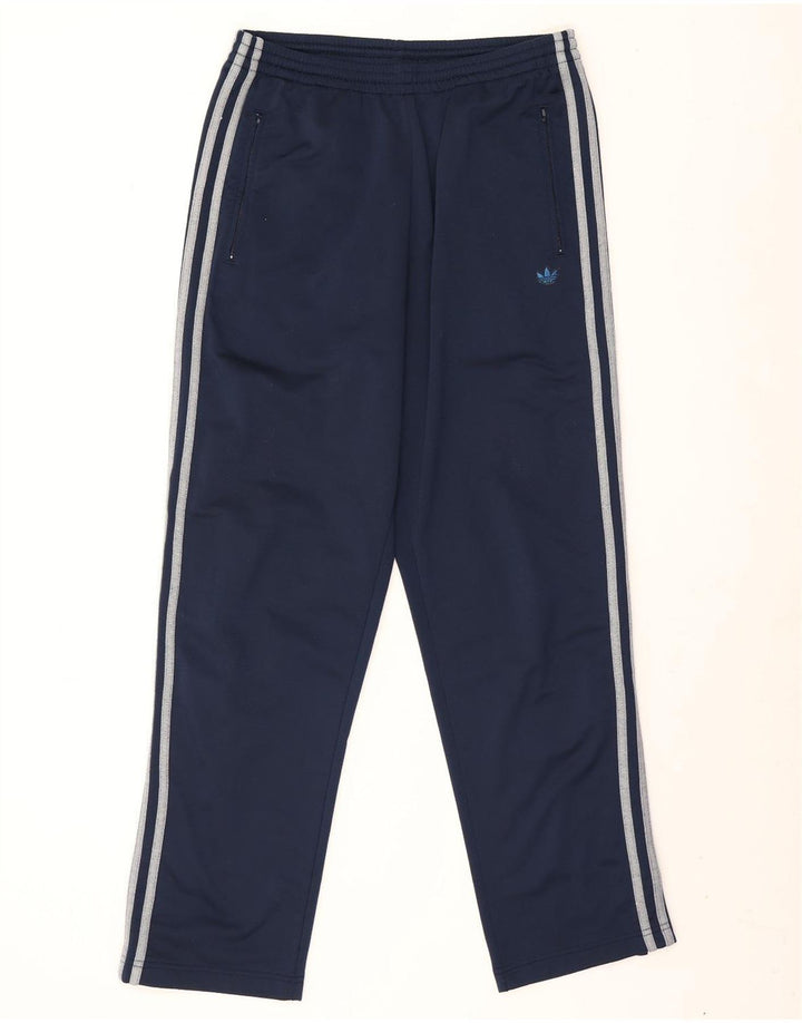 Pantaloni da tuta da uomo Adidas medi in poliestere blu navy